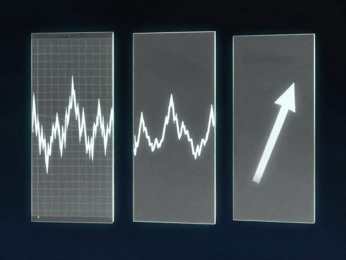 AI-designed trading strategy — a digital AI figure analyzing a rising price chart